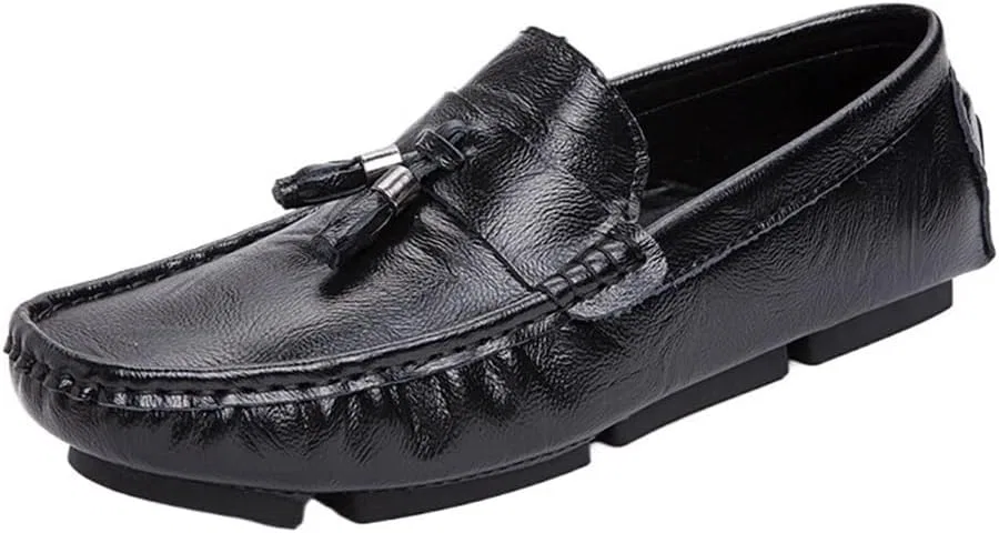 Лоферы кожаные Tassel Loafers Square Toe, Black DHFIRUFSHLO