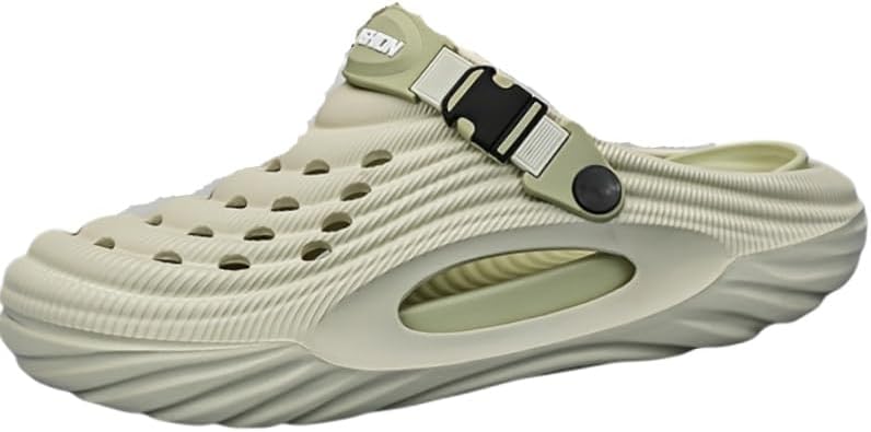 

Мужская летняя обувь слипоны - EVA, дышащий дизайн с вырезами, пляжные сандалии с толстой подошвой Clolinde, светло-зеленый