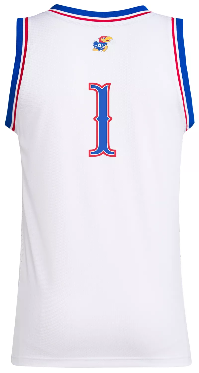 Мужская белая майка Adidas Kansas Jayhawks Swingman — фото 3