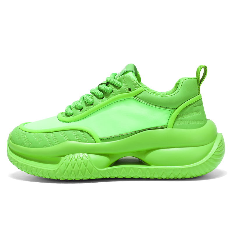 

Kuding Дышащие и легкие массивные кроссовки мужские низкие зеленые, цвет Green