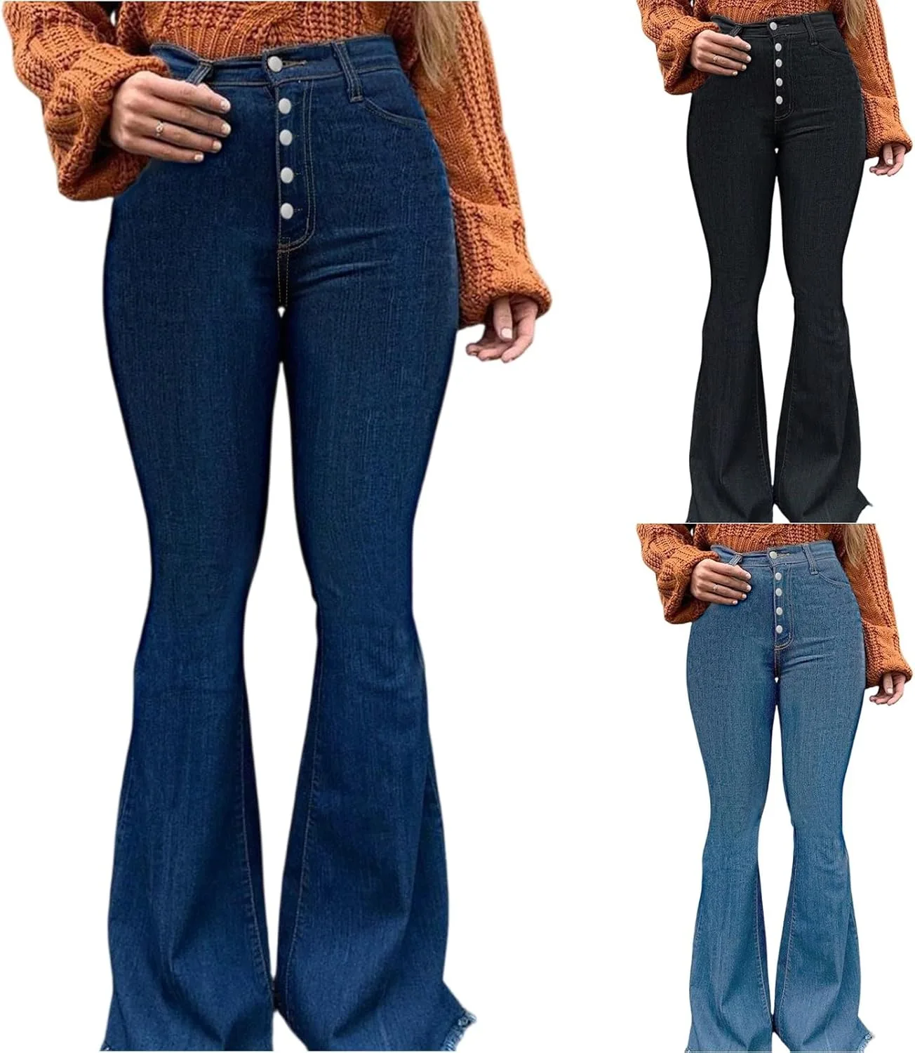 

Джинсы Bell Bottom для женщин High Waisted с эффектом подтяжки moolBeko