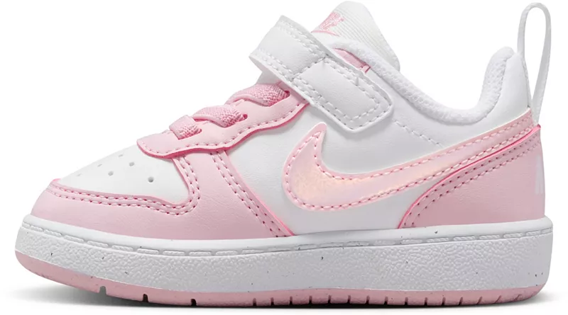 Кроссовки Nike Toddler Court Borough Low Recraft, белый/розовый — фото 4