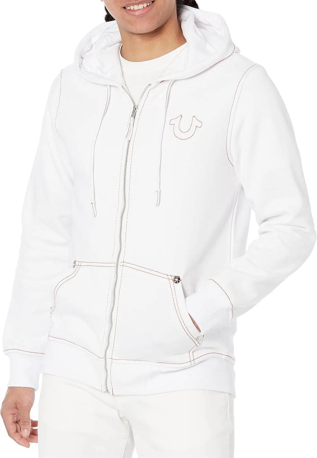 

True Religion мужская худи Big T с молнией и принтом