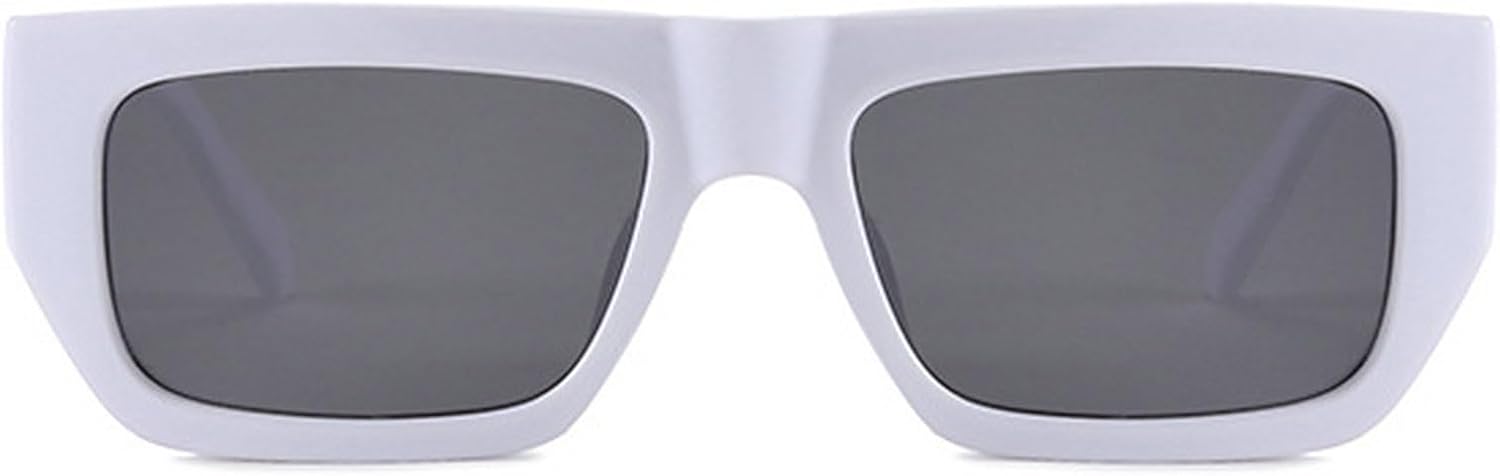 

Модные квадратные солнцезащитные очки для женщин и мужчин, ретро-прямоугольные солнцезащитные очки для активного отдыха и путешествий, женские солнцезащитные очки с защитой от УФ-излучения UV400 mincl, White Gray