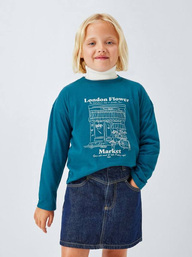 

Детский топ-джерси Flower Shop John Lewis, Blue, White