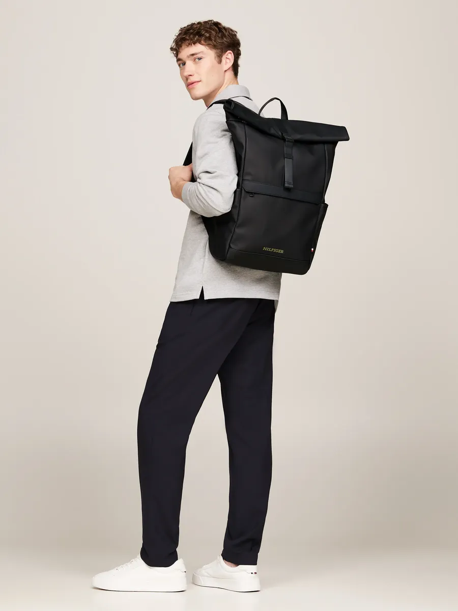 

Рюкзак Tommy Hilfiger "Мужские рюкзаки TH MONOTYPE PU ROLLTOP BACKPACK Рюкзаки", черный
