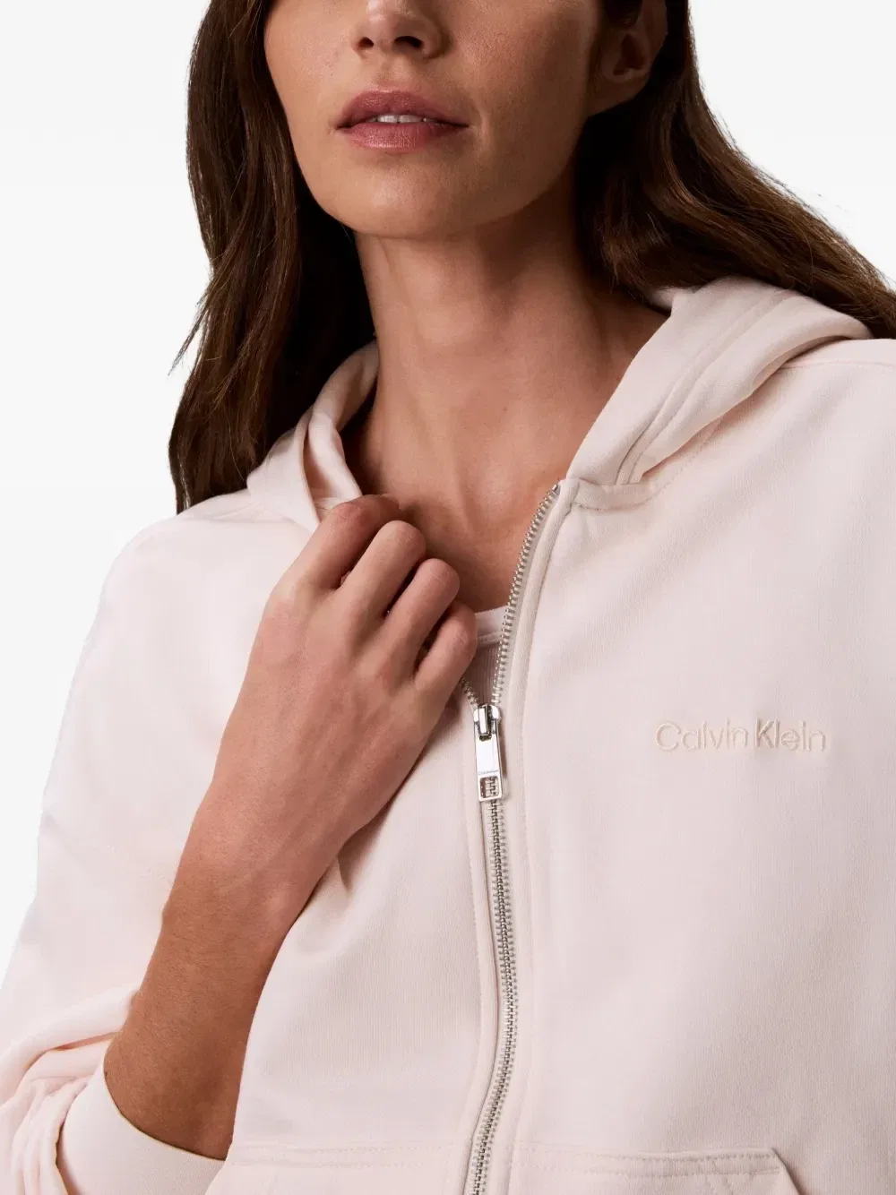 Худи на молнии Calvin Klein, бежевый — фото 4