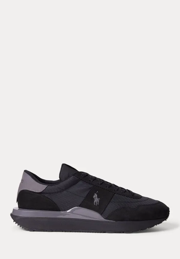 Кроссовки train 89 из нубука и оксфордской кожи Polo Ralph Lauren, Black/Grey
