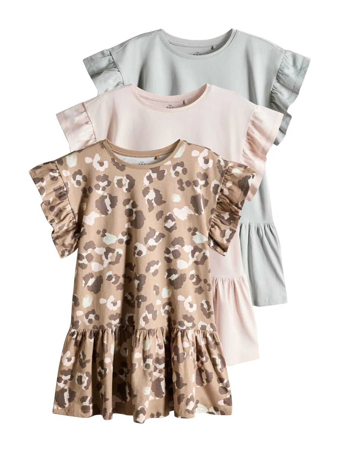 Платье The Set, Light Brown/Pastel Green/Pastel Pink