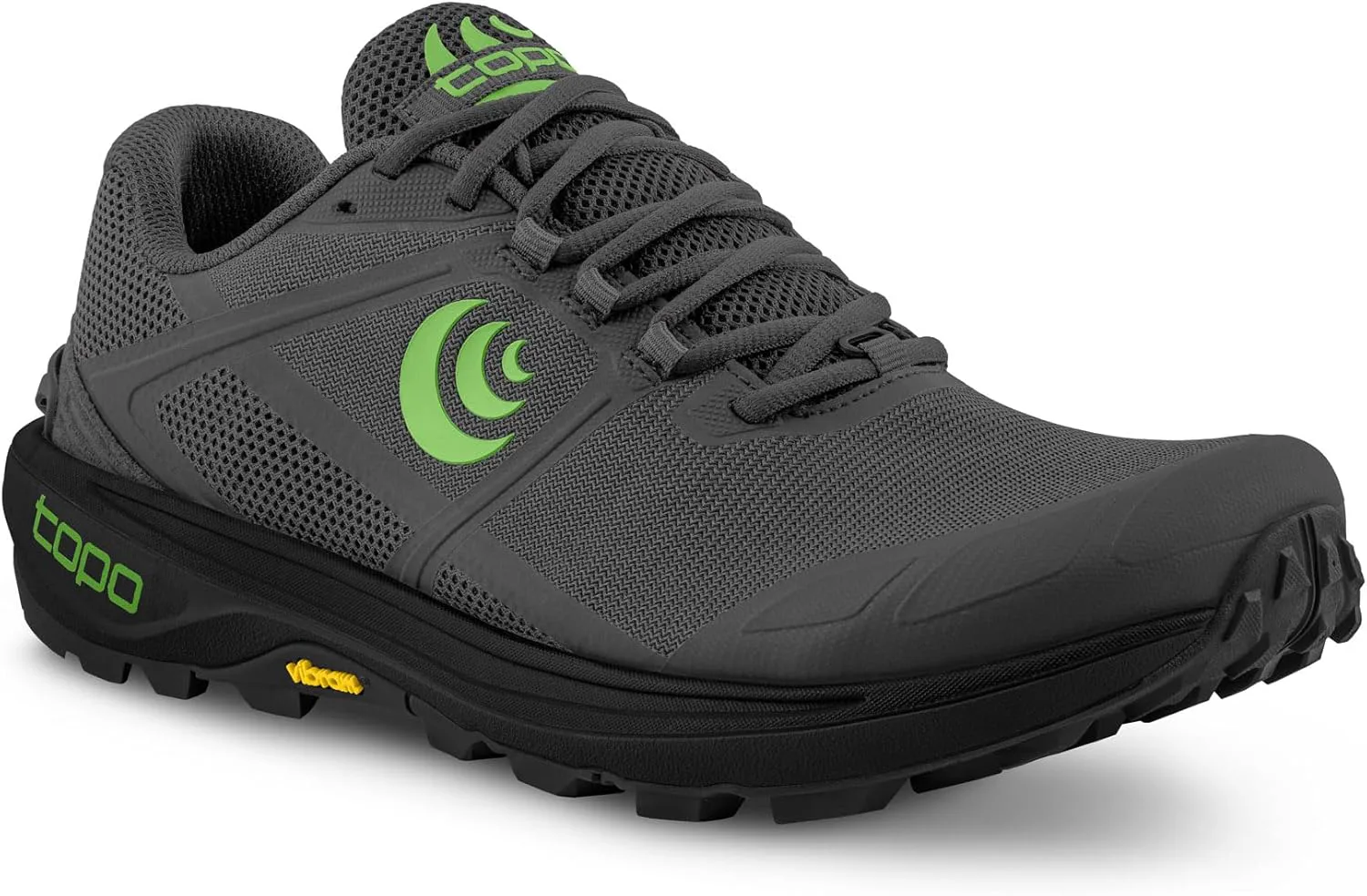 Мужские кроссовки Topo Athletic Terraventure 4 с удобной амортизацией, прочные, с перепадом высоты 3 мм для беговых трасс, спортивная обувь для трейл-раннинга, темно-серый/зеленый — фото 3