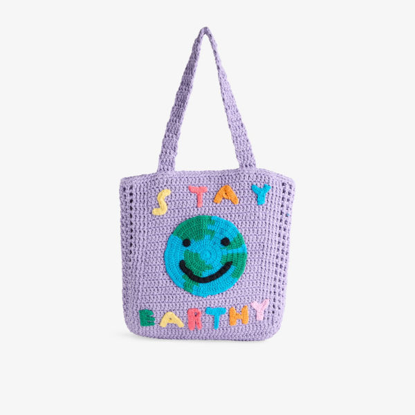 

Сумка-шоппер Stay Earthy вязаная Stella Mccartney, фиолетовый