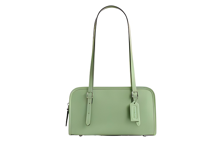 

COACH Сумка через плечо из мягкой кожи среднего размера светло-фисташкового цвета