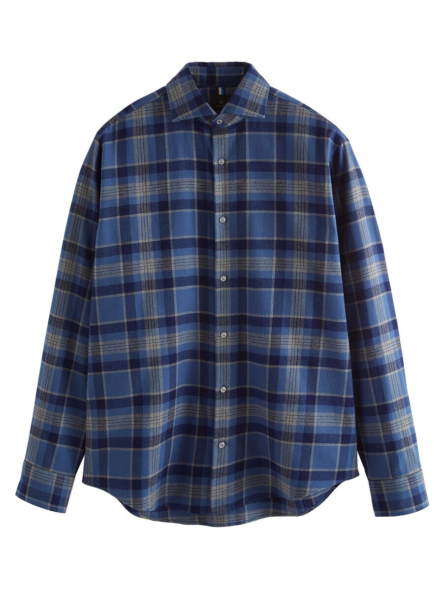 

Клетчатая рубашка Next Regular fit Button Up Shirt, темно-синий