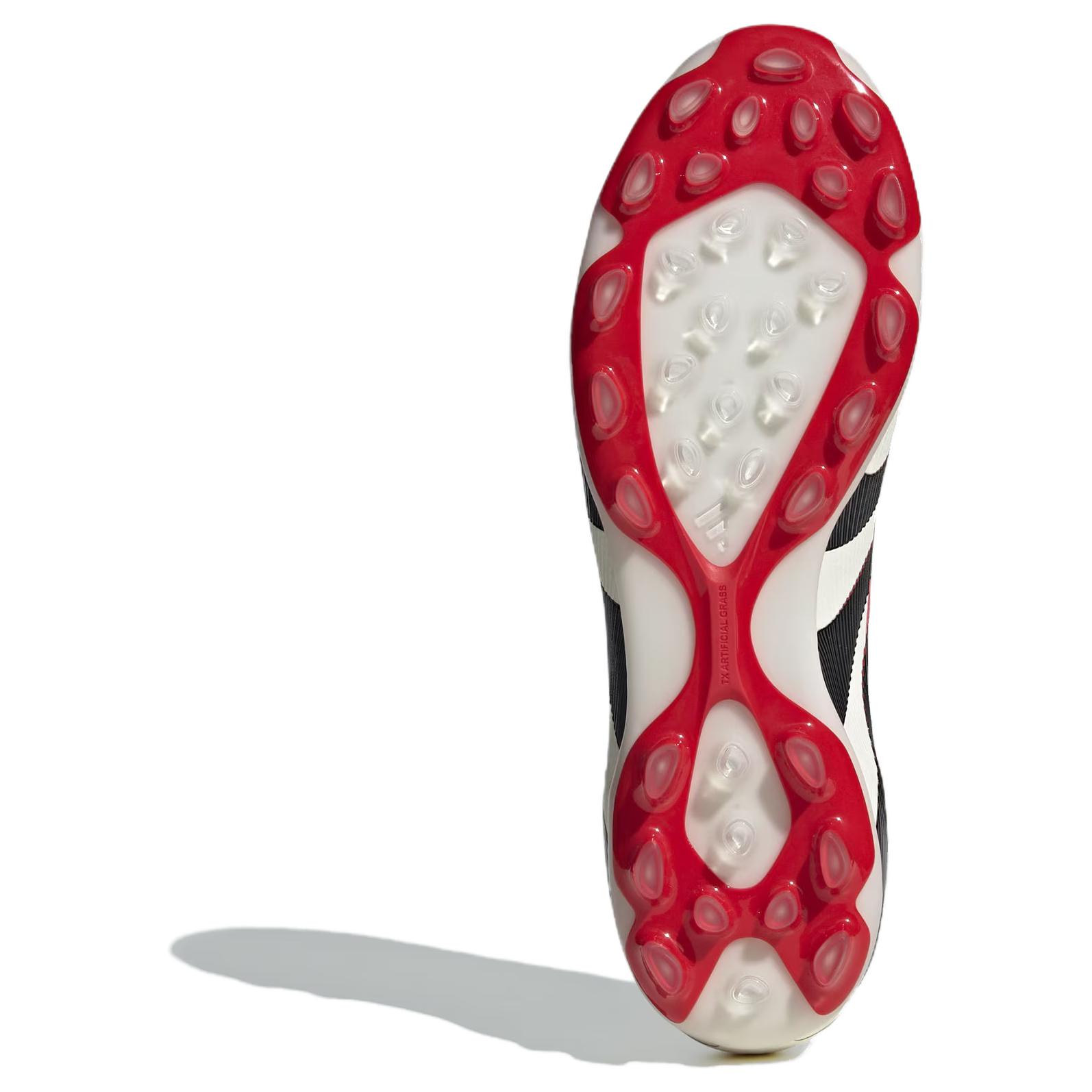Adidas Predator Elite противоскользящие износостойкие футбольные бутсы унисекс бело-красные, Jade White/Black/Pure Gemstone Red — фото 4