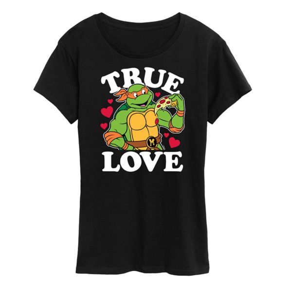 

Женская футболка с принтом "Черепашки-ниндзя" и надписью "True love" Licensed Character, черный