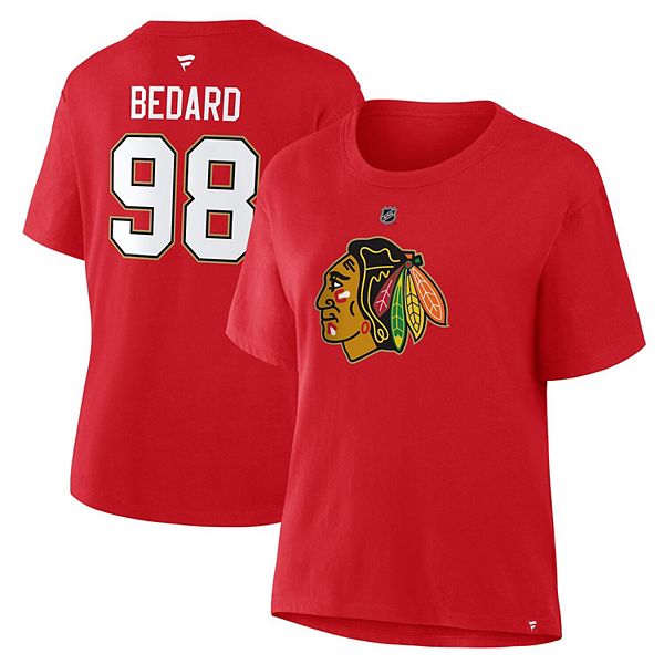 

Футболка Chicago Blackhawks Connor Bedard красная с именем и номером Fanatics, Красный, Футболка Chicago Blackhawks Connor Bedard красная с именем и номером Fanatics