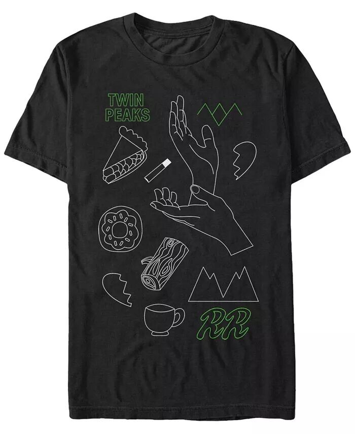 

Футболка с коротким рукавом Twin Peaks Men's Line Art Images Fifth Sun, черный