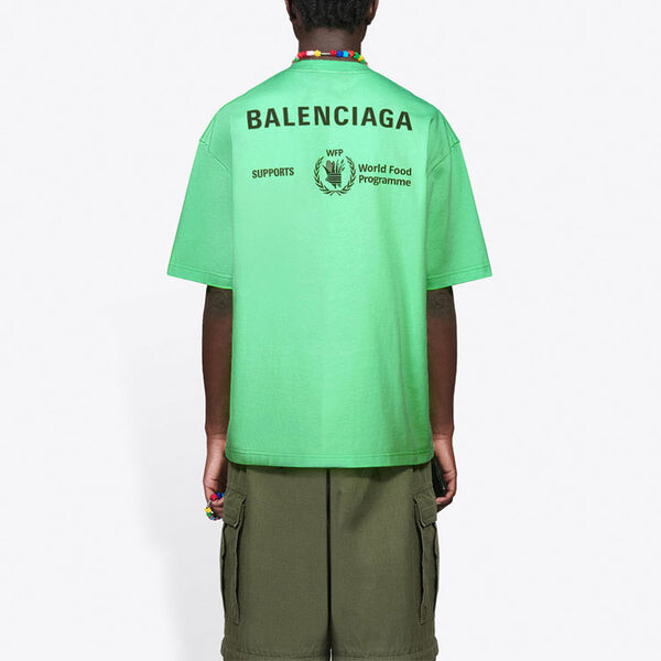 Футболка x wfp t-shirt medium fit 'green' Balenciaga, зеленый — фото 4