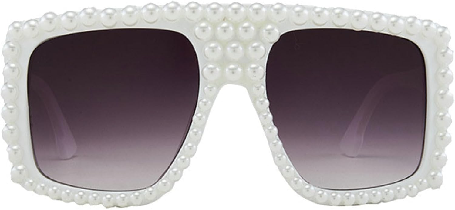 

Квадратные солнцезащитные очки с жемчужным блеском для женщин, роскошные винтажные большие квадратные солнцезащитные очки для вечеринок и фестивалей, блестящие солнцезащитные очки N47 mincl, White Gray