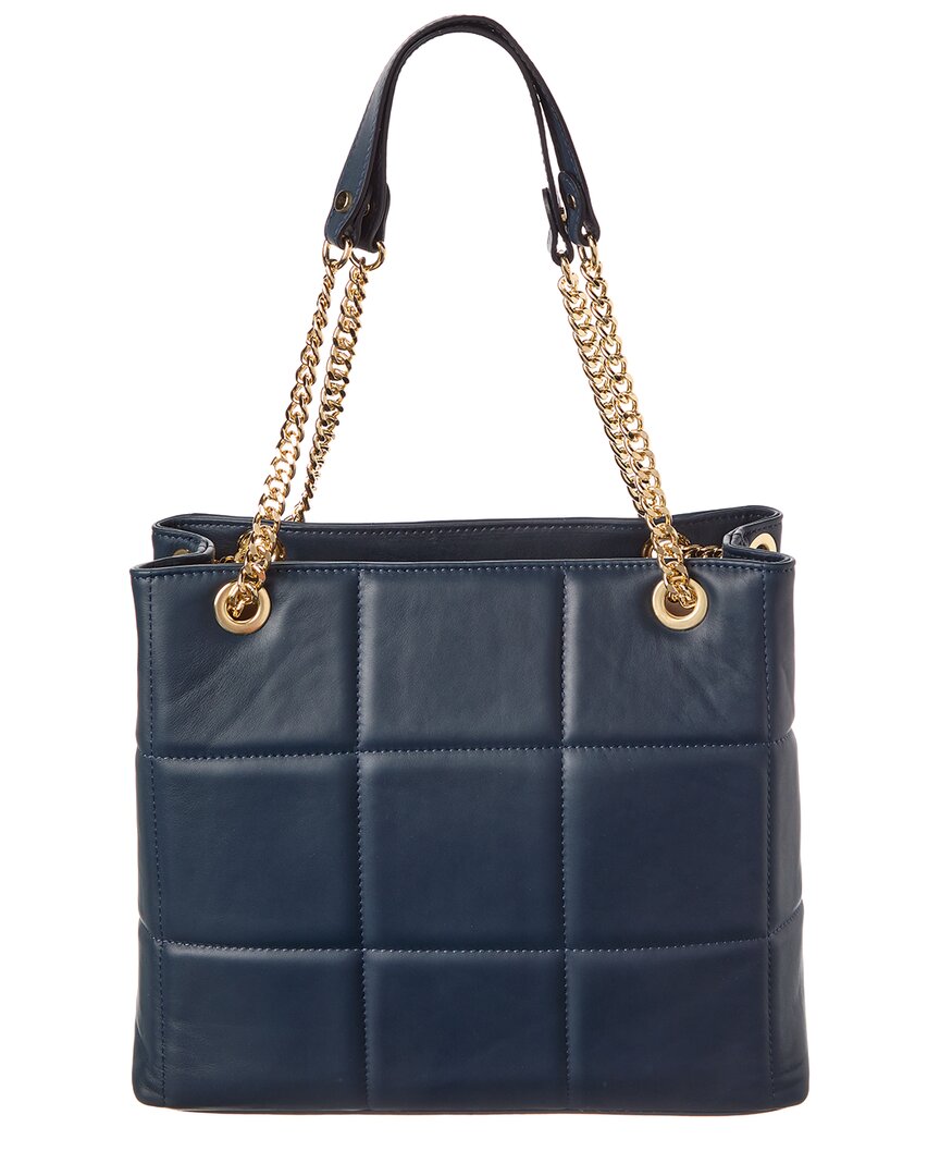 

Стеганая кожаная сумка-тоут Persaman New York Briella, синий