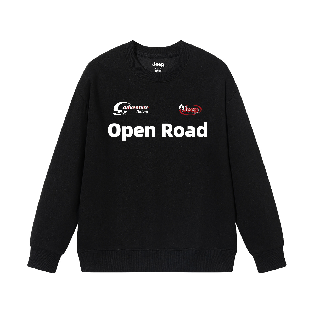 Детская толстовка с круглым вырезом утолщенная Jeep, new year красный fleece-lined — фото 2
