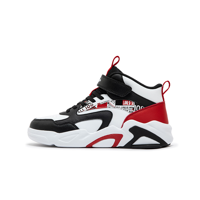 XTEP Street Play Slip Resistant Cushioning Abrasion Resistant High top детские скейтбординг кроссовки White Red Kids' — фото 2