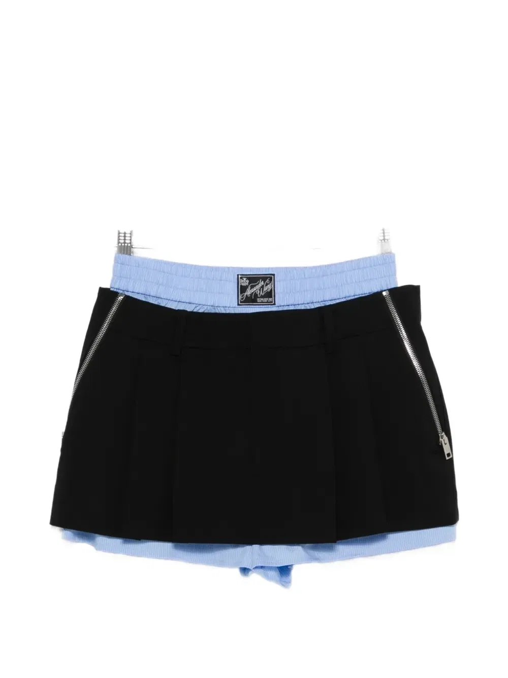 Многослойная юбка-шорты со складками Alexander Wang, черный