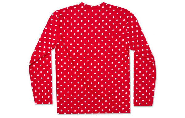 Футболка polka dot long sleeves tee 'red' Comme Des Garcons Play, красный — фото 2