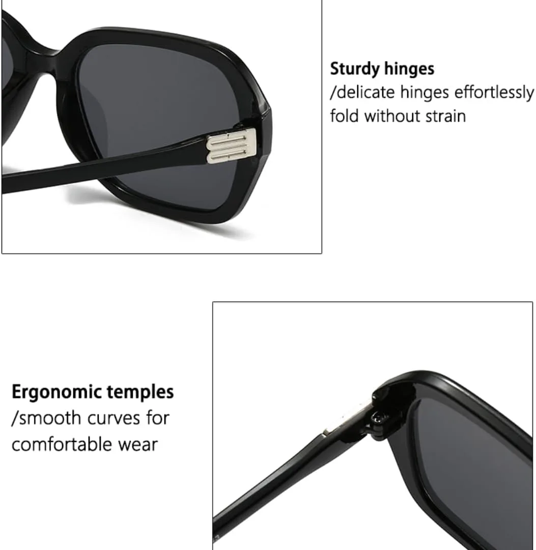 

Ретро-солнцезащитные очки для женщин, высококачественные, в большой оправе, с зеркальными линзами в стиле "жаба", модные (черно-серые) TVTBBVV, Blackgrey