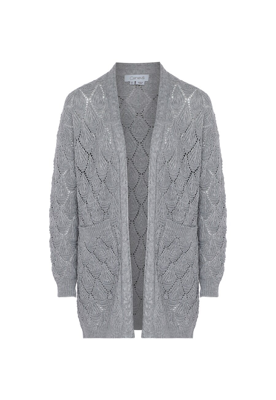 

Вязаный кардиган caneva Knit Cardigan, серый