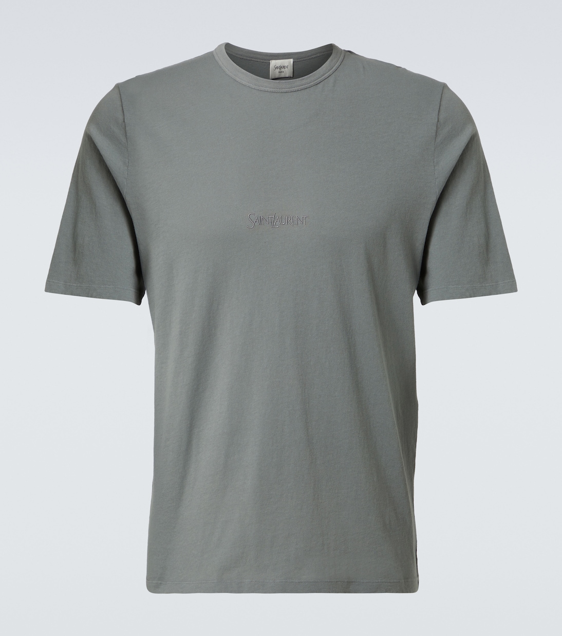 

Хлопковая футболка из джерси Saint Laurent, Gris Vert Blanchi