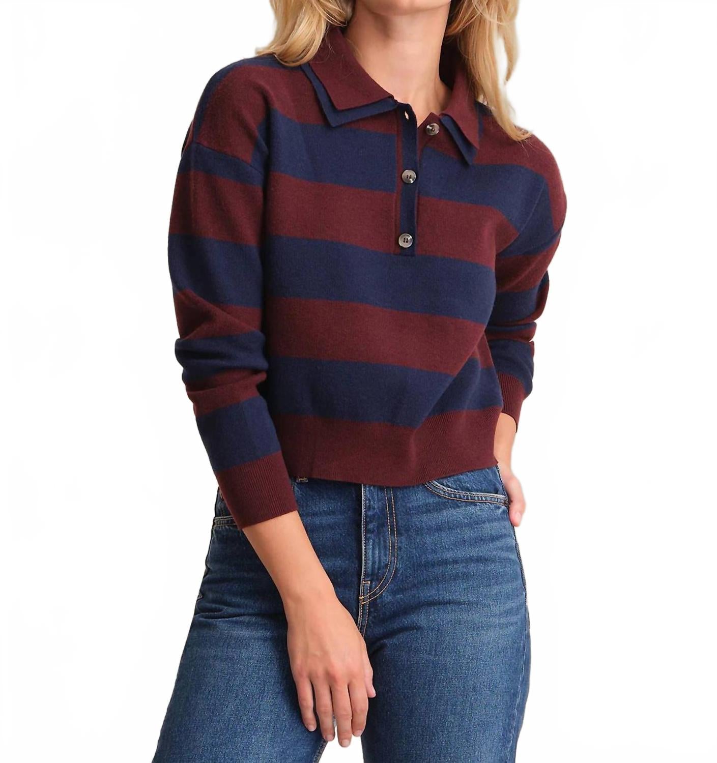 

Женская футболка Lennon с двойным воротником, цвет «окс-блуд» 524 America, Oxblood