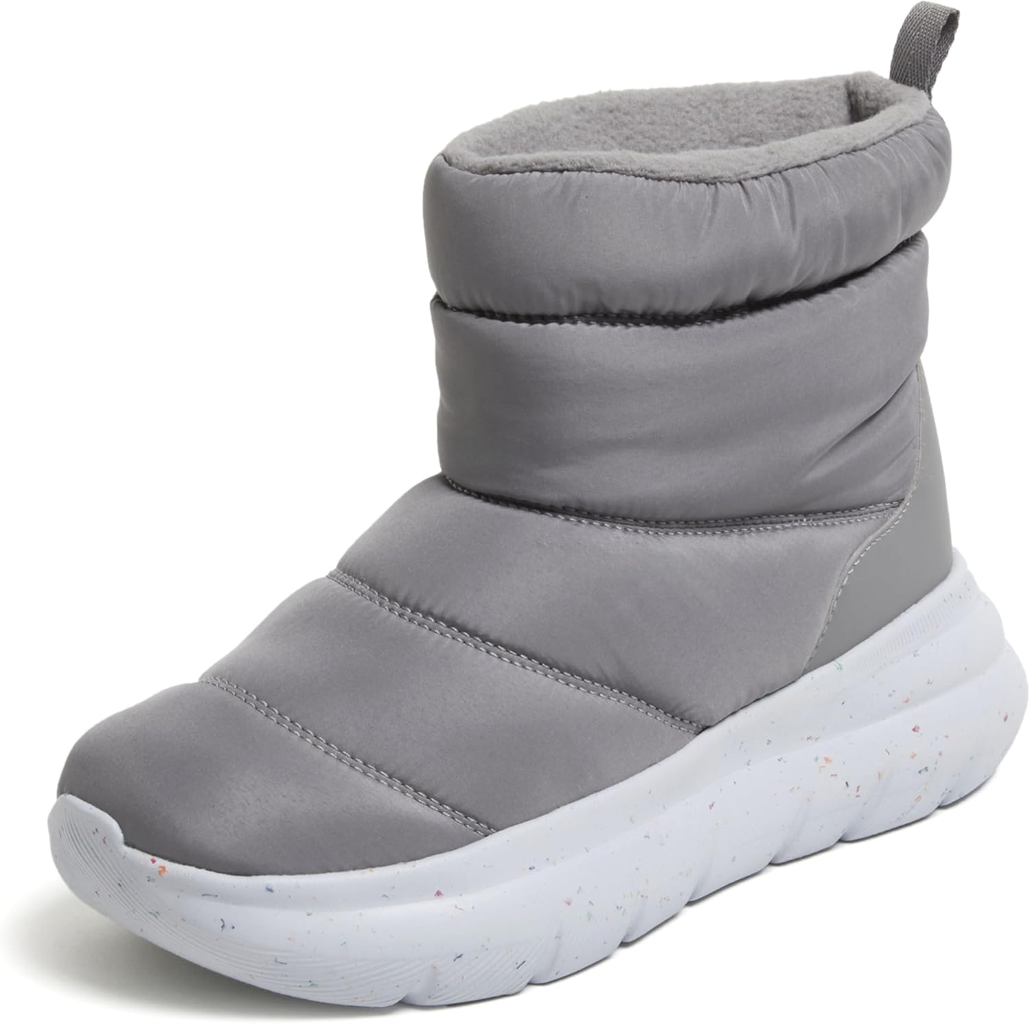 

Мужские ботинки Dearfoams Texoma Regrind с удобной вставкой, пуховый нейлон, подкладка из флиса, амортизация, средняя высота голенища, серый