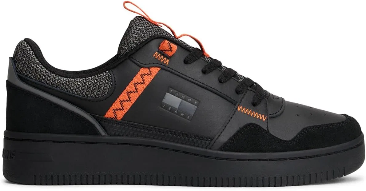 Мужские низкие кроссовки Tommy Jeans TJM Retro Basket Em0em01657, Black Ibiza Sunset — фото 3