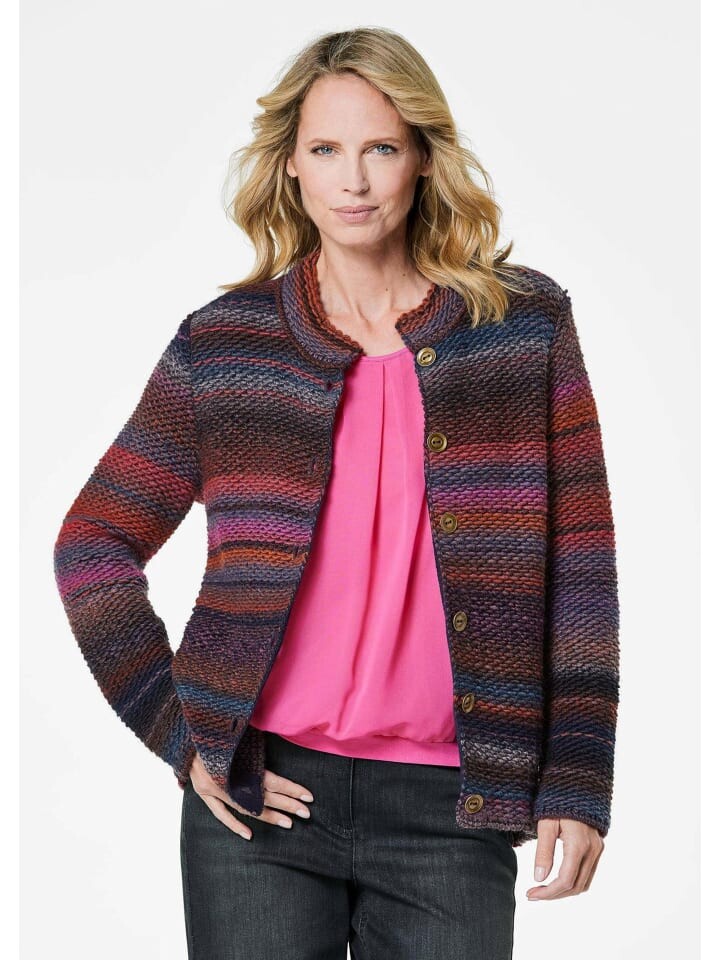 

Кардиган GOLDNER Strickjacke, цвет marine/rot/gemustert