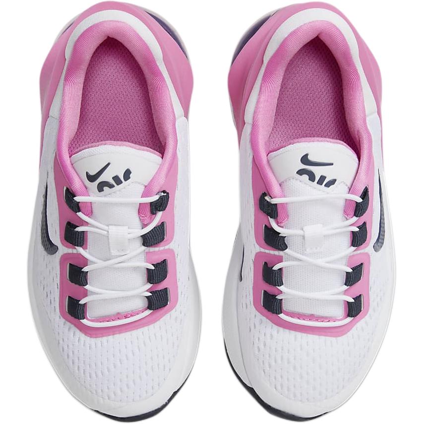 Детские кроссовки Nike Air Max 270 Low Top для бега, белые с розовым, для детей 3-7 лет, цвет: белый/игривый розовый/тёмно-синий — фото 4