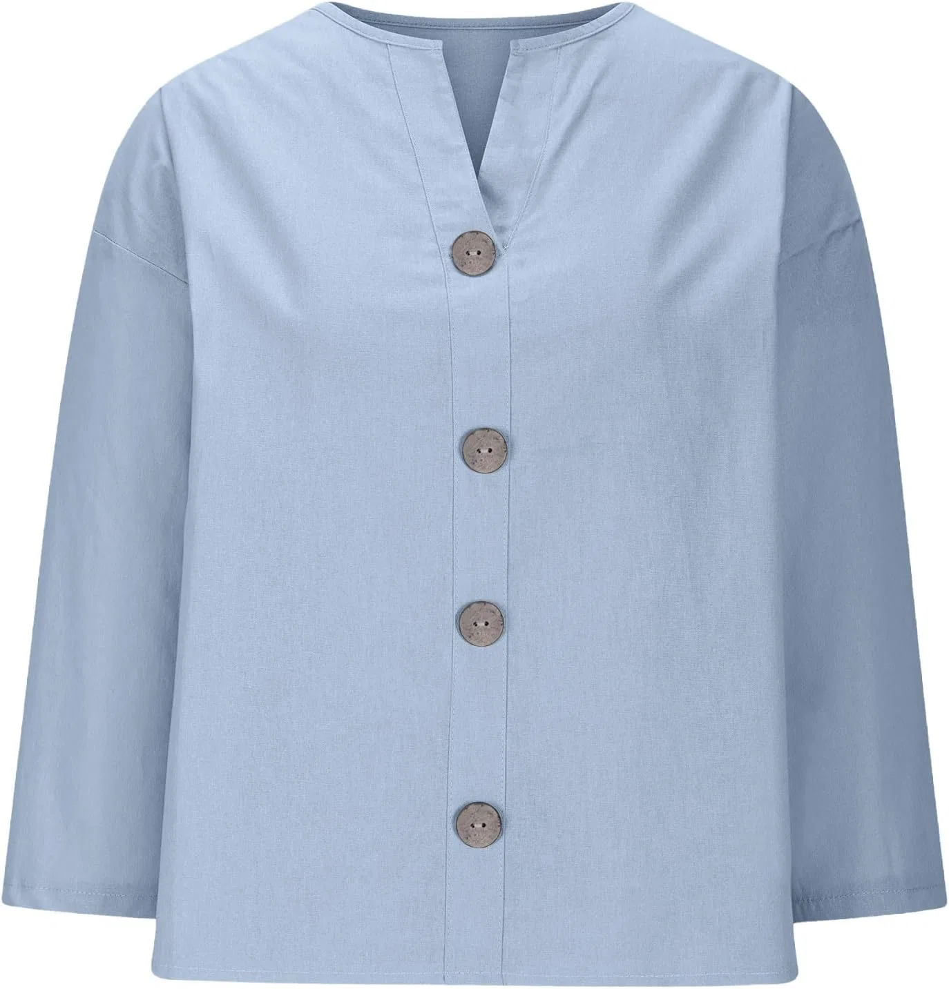 Блуза женская льняная, Light Blue, Oversized — фото 4