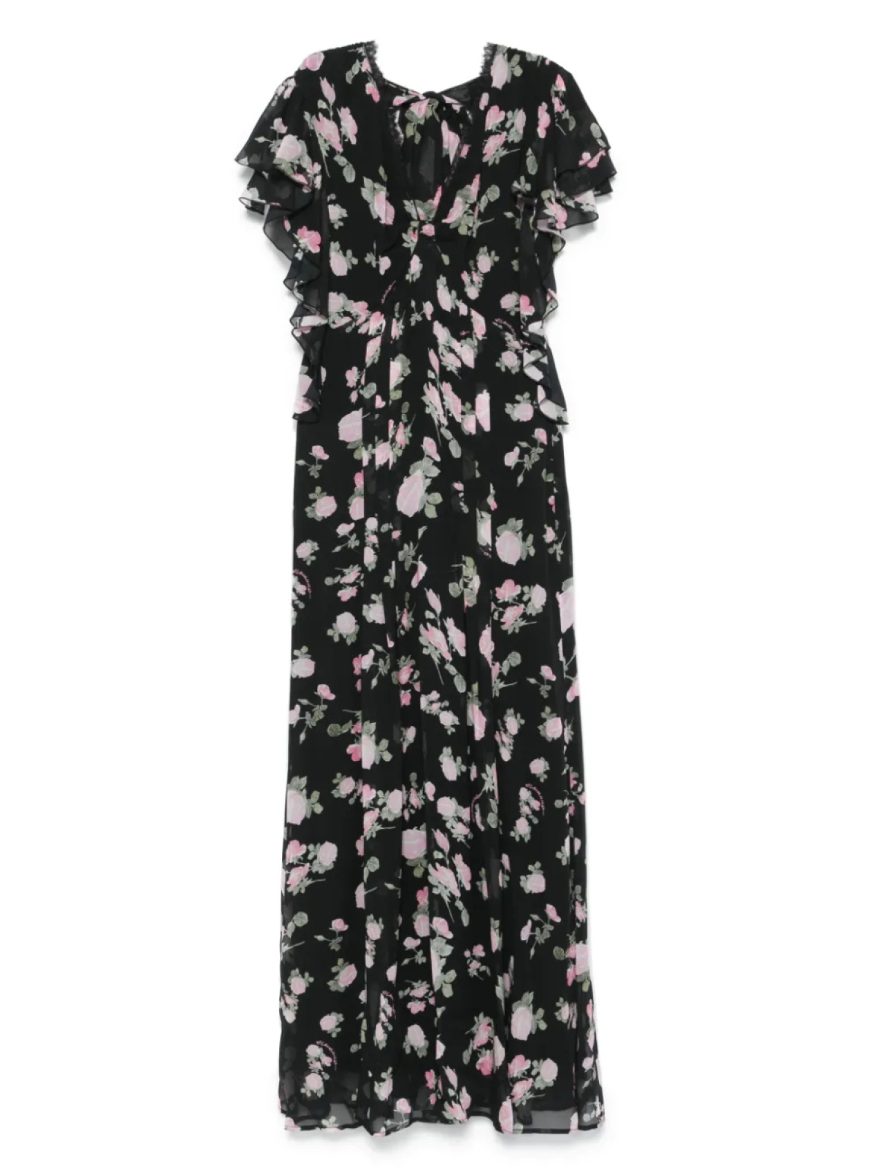 

Платье с цветочным принтом ERMANNO FIRENZE, черный