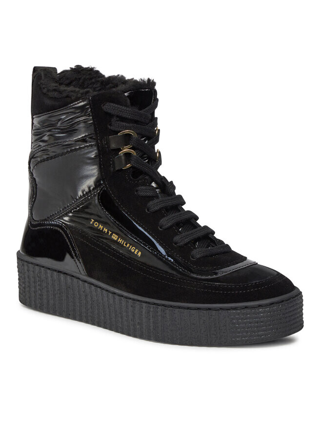 Ботинки на плоской подошве Patent Laceup City Snow Boot Tommy Hilfiger, черный — фото 2