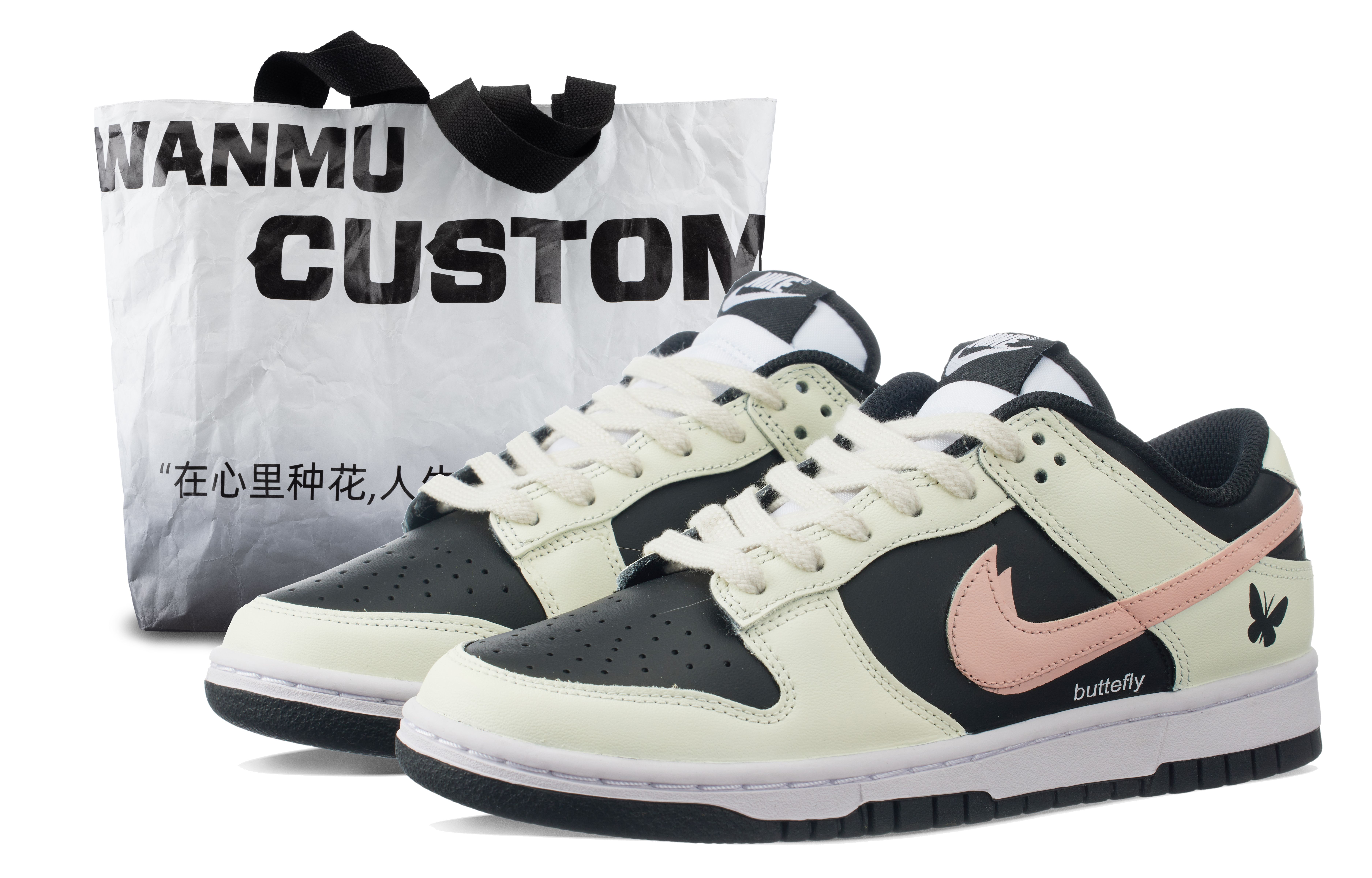 

Кроссовки Nike Dunk Skateboarding Shoes Women's Low-top Black/rice/powder, цвет Off White