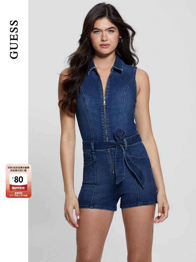 

Комбинезон джинсовый женский Guess на молнии, синий