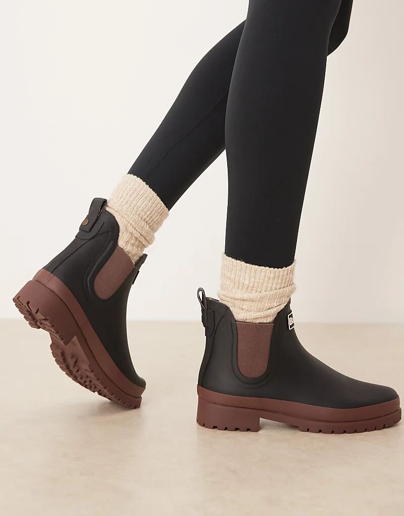 Сапоги Barbour Mallow Chelsea Welly в черном/викунье — фото 2