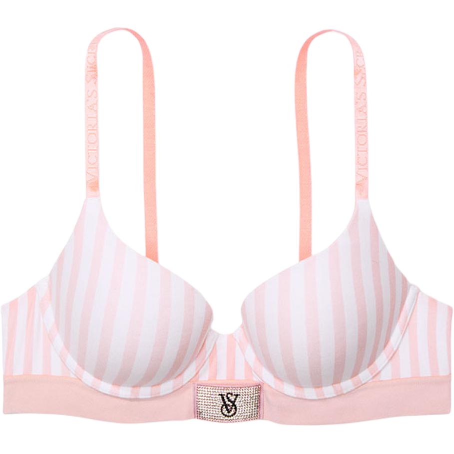 

Victoria's Secret Женский бюстгальтер в розово-белую полоску Pink White Stripes