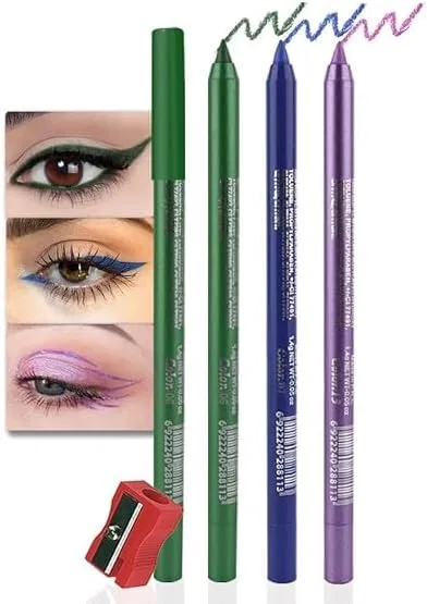 Набор цветных подводок и теней для глаз, 3 шт, Sparkly Emerald Green + Glitter Royal Blue + Violet