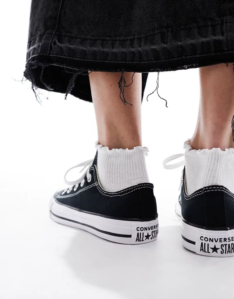 Черные кроссовки широкого кроя Converse Chuck Taylor All Star Ox Wide Fit — фото 4
