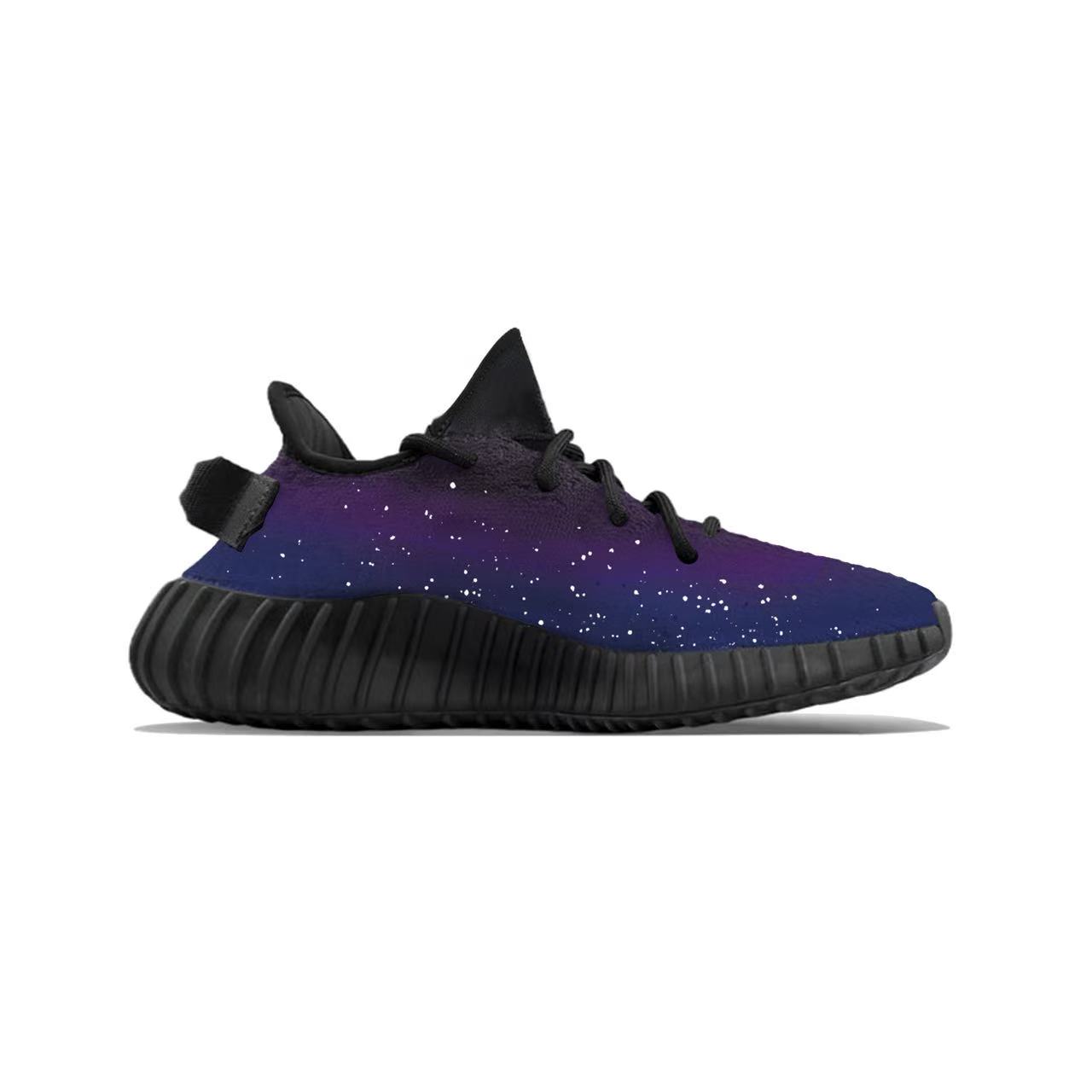 Adidas Originals Yeezy Boost 350 V2 Galaxy Abrasion Resistant Low top Casual Shoes Unisex Black — фото 3