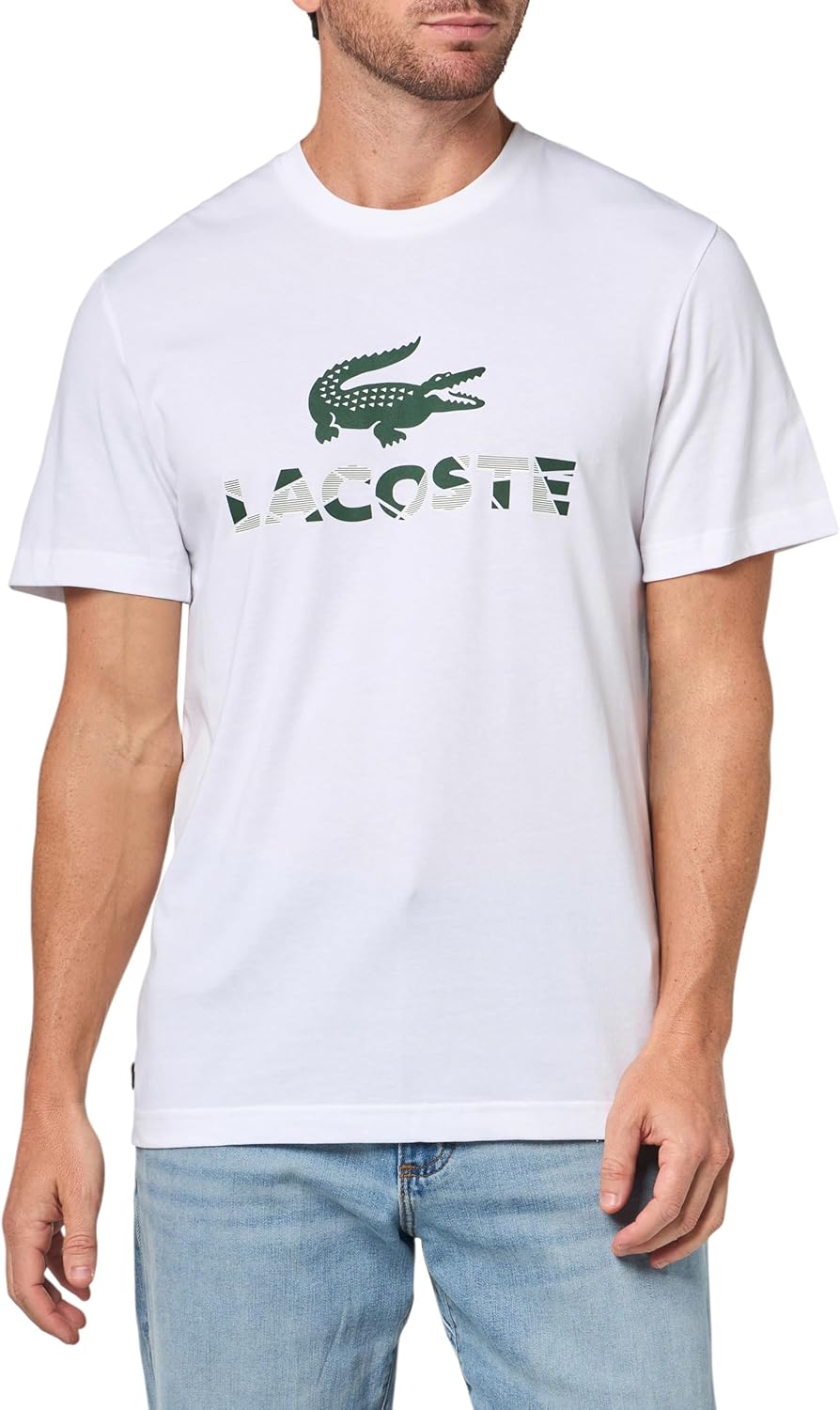 

Мужская футболка с принтом Lacoste из джерси, White, Белый, Мужская футболка с принтом Lacoste из джерси, White