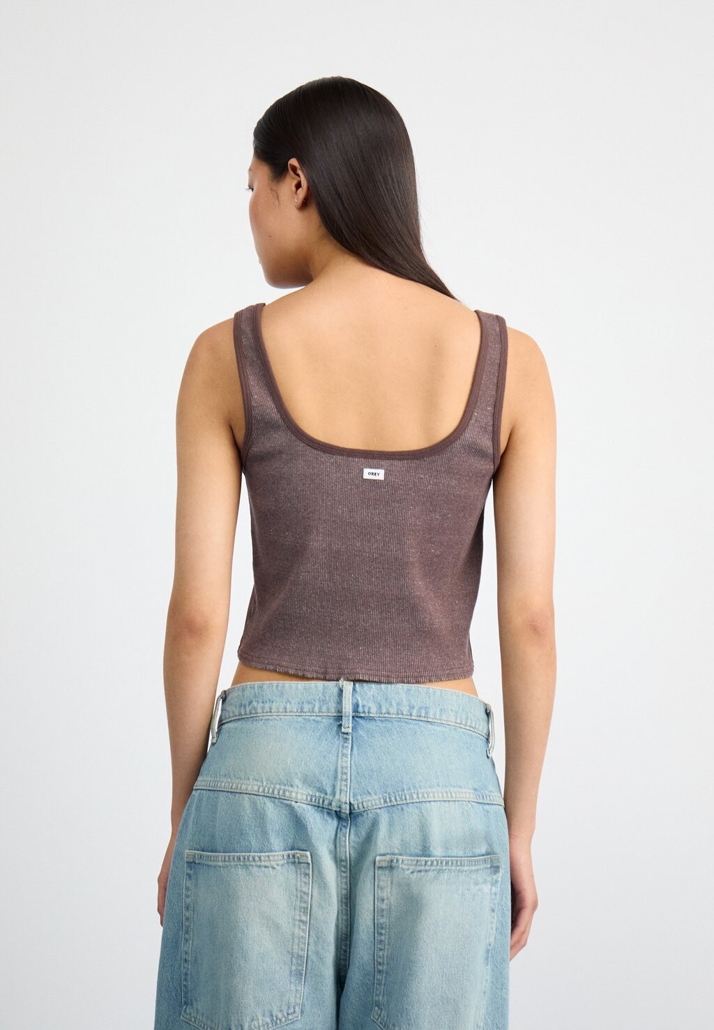 

Топ Thomson Cropped Tank Obey Clothing, темно-коричневый