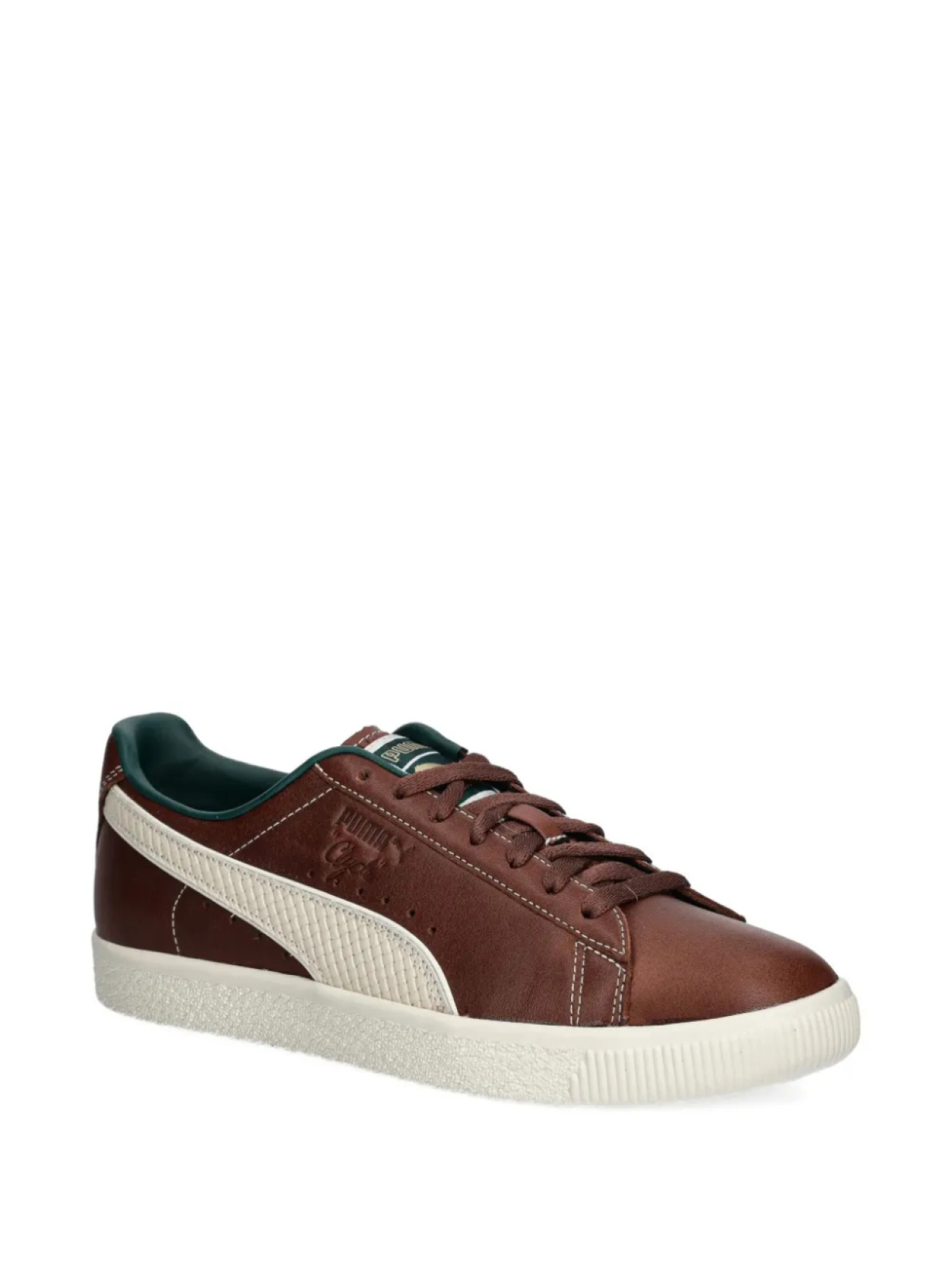 Кроссовки Clyde из кожи на шнуровке PUMA, коричневый — фото 2