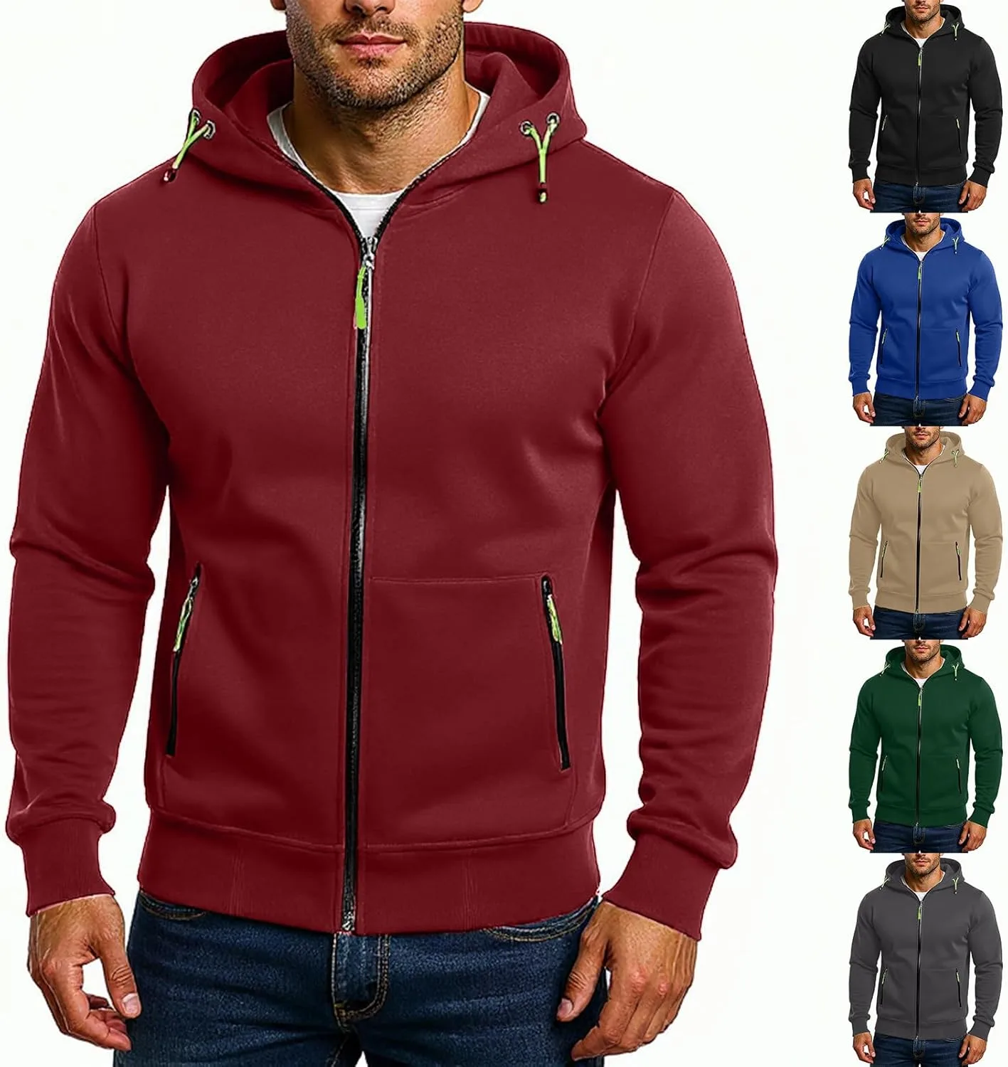 

Толстовка с капюшоном из флиса для мужчин, мягкая, с заниженным плечом, на молнии, оверсайз